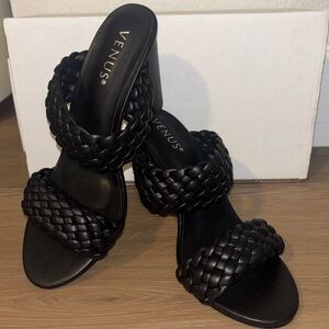 Venus Braided Double Strap Heels